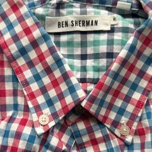 Ben Sherman Red, Blue, and White Plaid Shirt